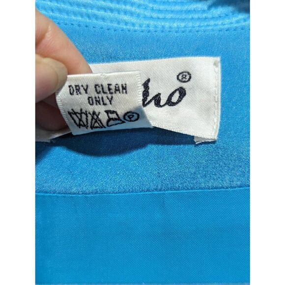 Misho Women's Robin Egg Blue Silk 2 Piece Set Jacket Skirt Suit Size 16 - Picture 10 of 10